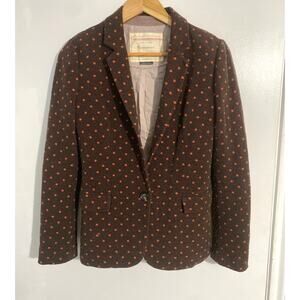 Anthropologie Cartonnier blazer jacket women’s size XS brown polka dot